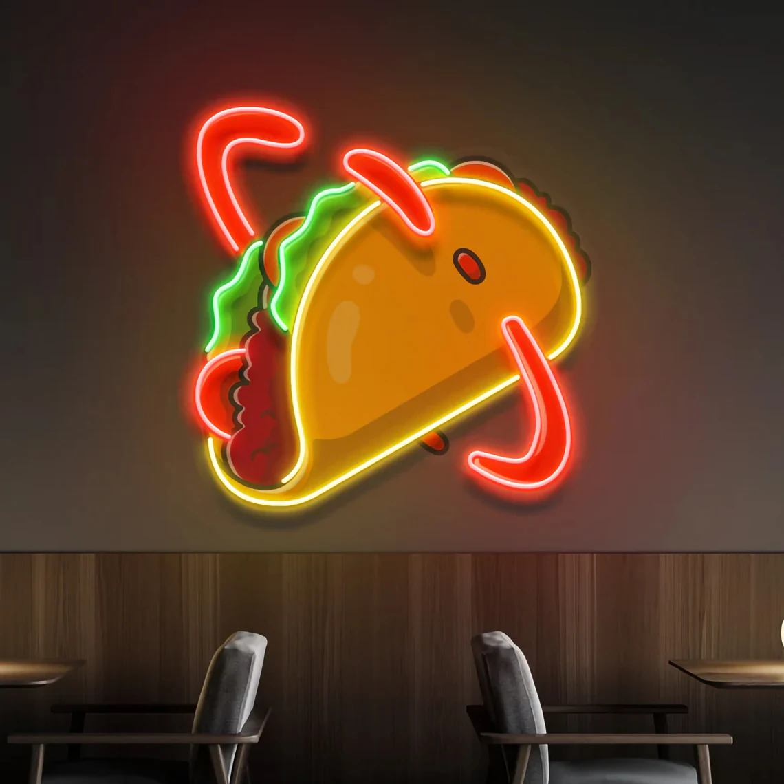 

Mexico Taco Neon Sign UV Print Artwork Led Neon Restaurant Decor Fast Food Bar Kitchen Bakery Art Neon Decor