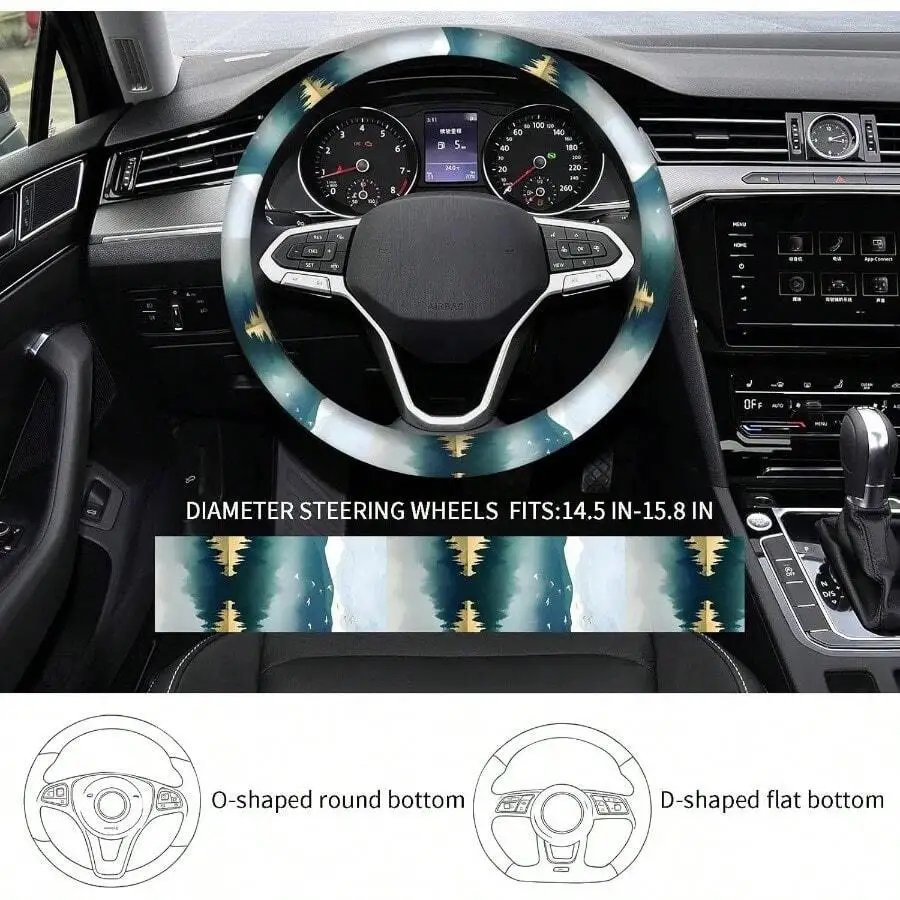 

Steering Wheel Cover Anti-Slip Breathable Elastic Neoprene For 14.5-15.8 Inch Steering Wheels