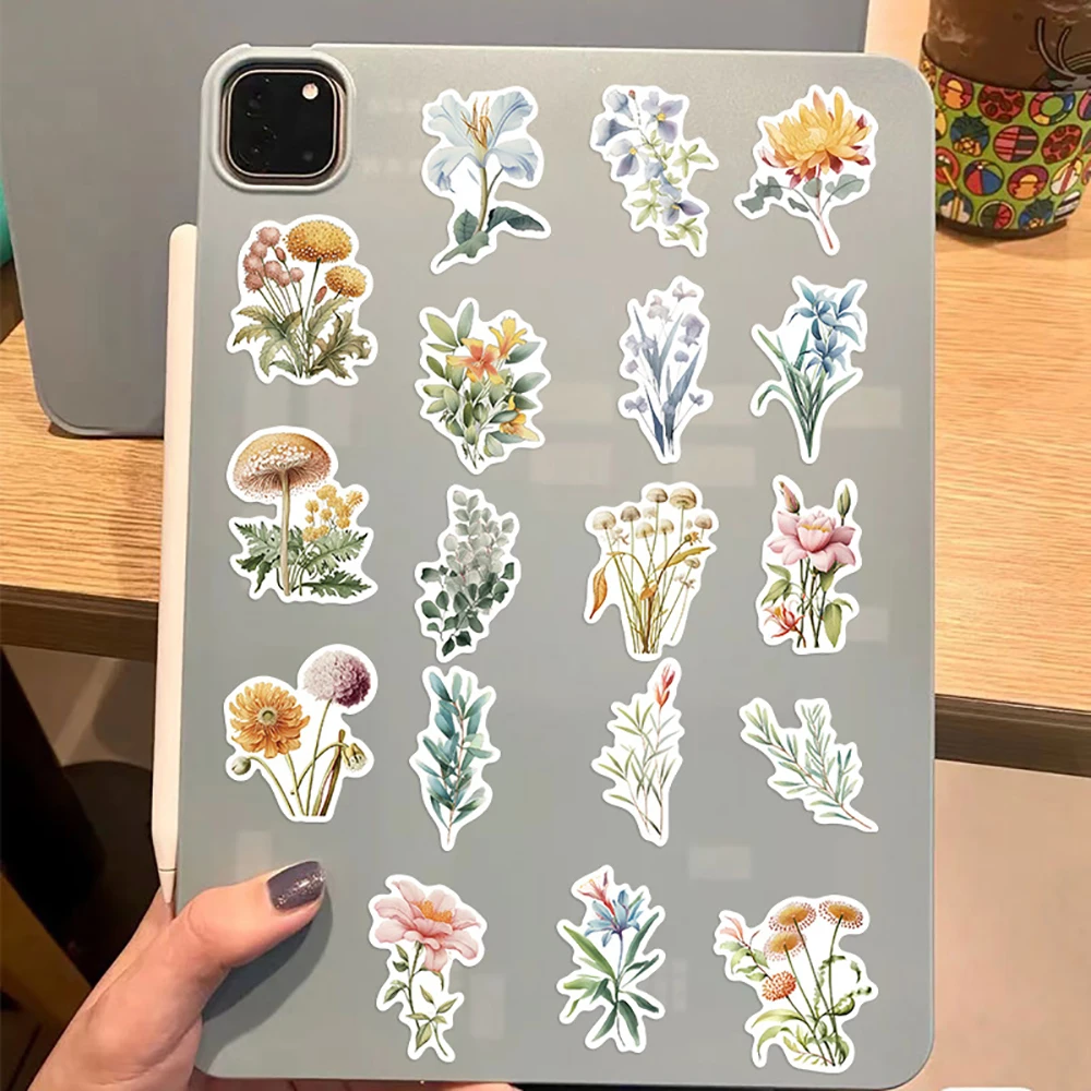 10/30/50PCS Cute Green Plants Aesthetic Stickers Decoration For Fridge Notebook Bike Phone Suitcase Cartoon Kid Toy DIY Sticker