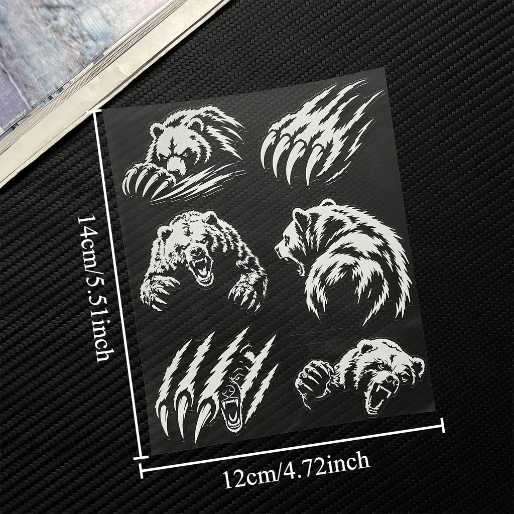 Bear Paw Print Bike Frame Decal Sticker Waterproof UV Resistant Self-Adhesive for Mountain Road Bicycle