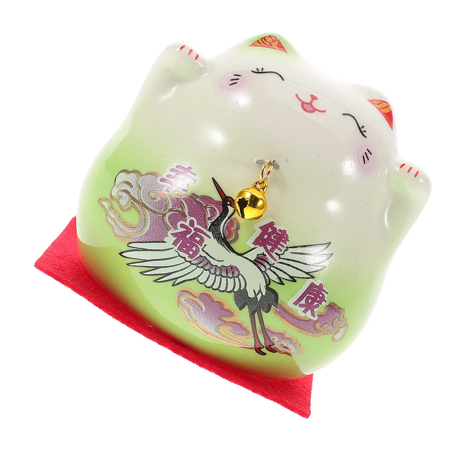 

Ceramic Small Luck Statue Desktop Decoration Home Office Prosperity Wealth Decor Car Ornaments Cat