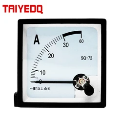 SQ72-A89T2-A72L1 Square Dial Panel Analog Pointer AC Ammeter 5A10A20A30A30/5 50/5 100/5