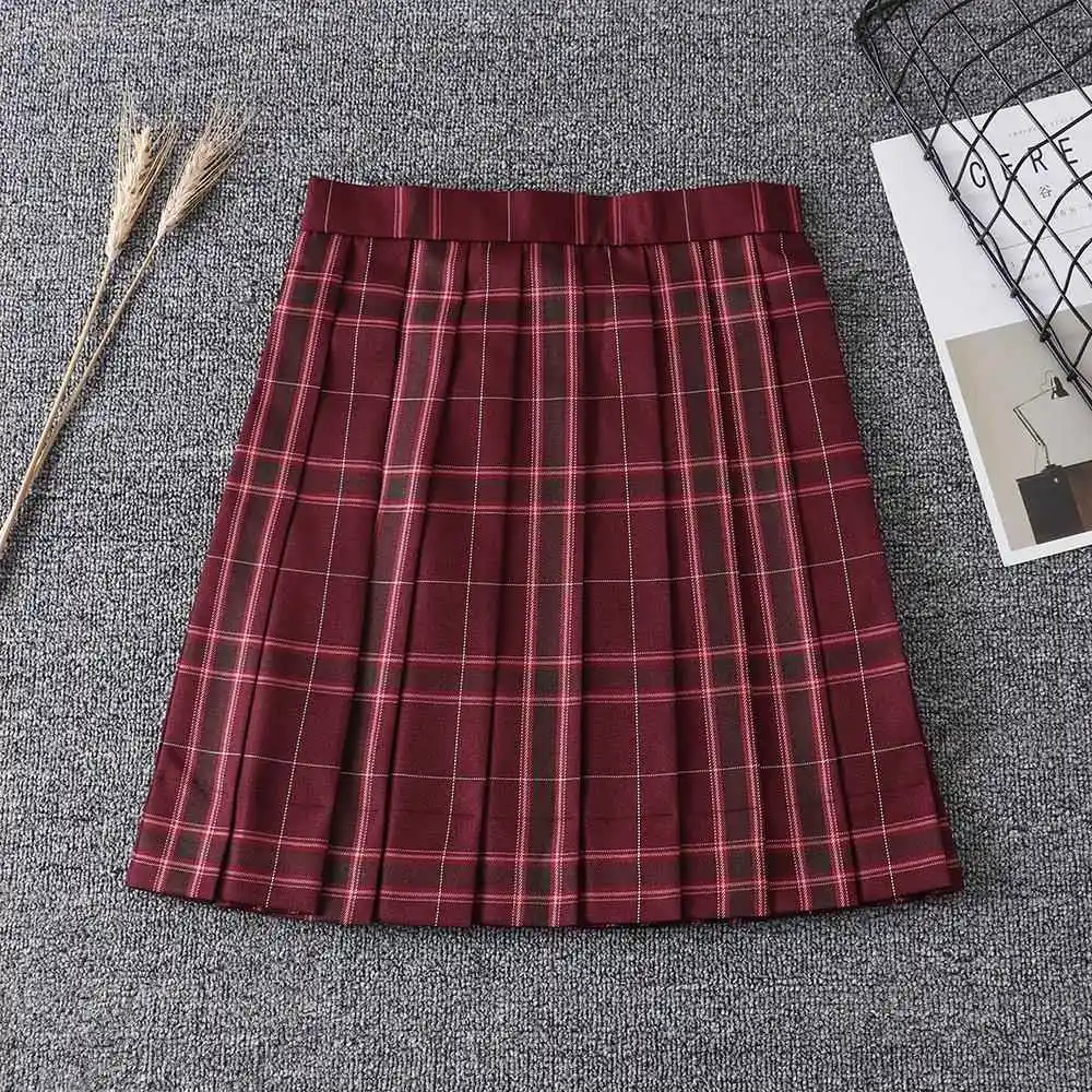 ハイウエストチェック柄スカート 学生服 JK制服 スカート プリーツスカート ビジネス ホーム コットン生地 秋シーズン