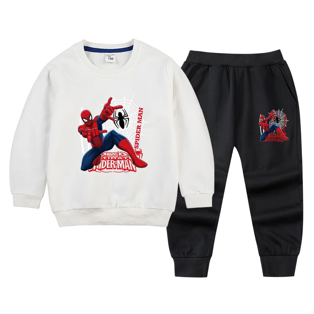 Autumn Baby Boy Clothes Set Children Girls Spider Man Printed Sweatshirts Pullover Top And Pants Suit Kid Long Sleeve Tracksuit