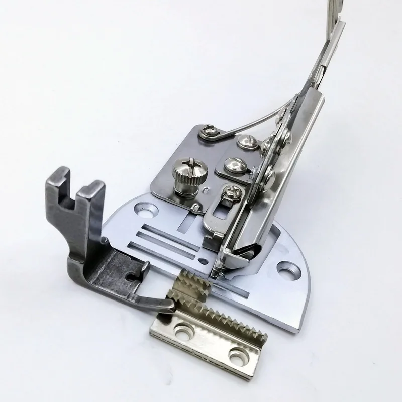 Sewing machine parts knitted or thick fabric shirt sleeves with adjustable double fold right angle oblique pressure stapler