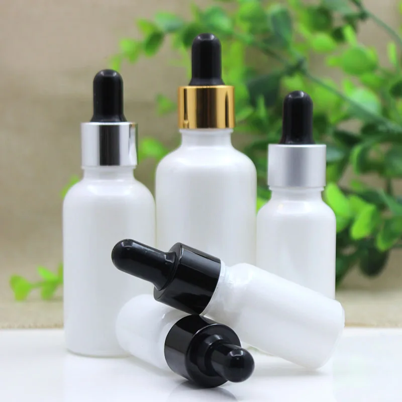 

5ml10ml15ml20ml30ml50ml100ml white glass bottle dropper lid essential oil sample toner moisture lotion emulsion cosmetic packing