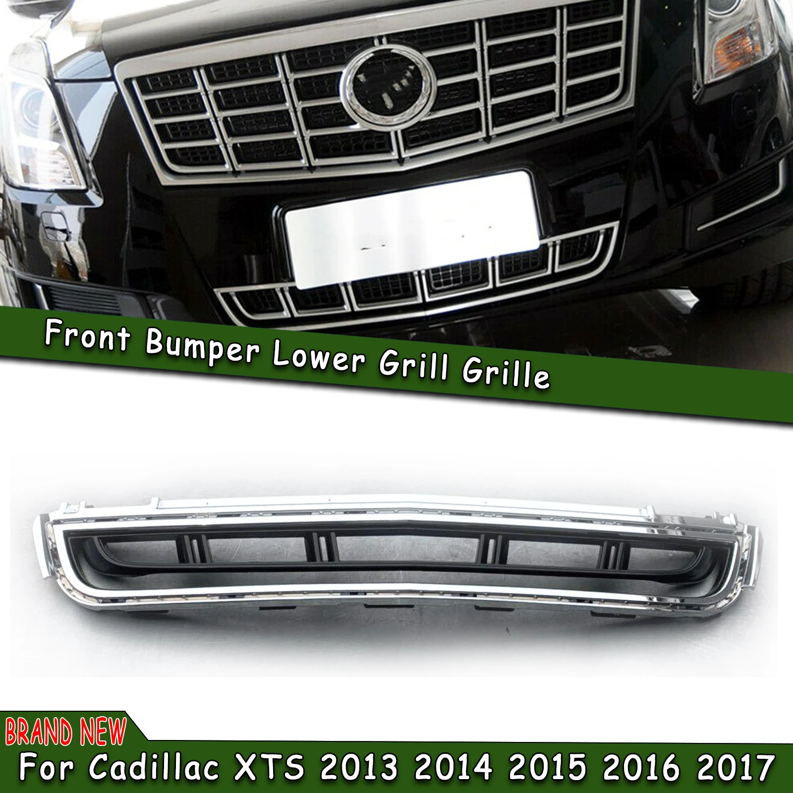 

Car Front Grille Trim Bumper Hood Mesh Air Vent Intake Grating Grid Lower Chrome Grill For Cadillac XTS 2013 2014 2015 2016 2017