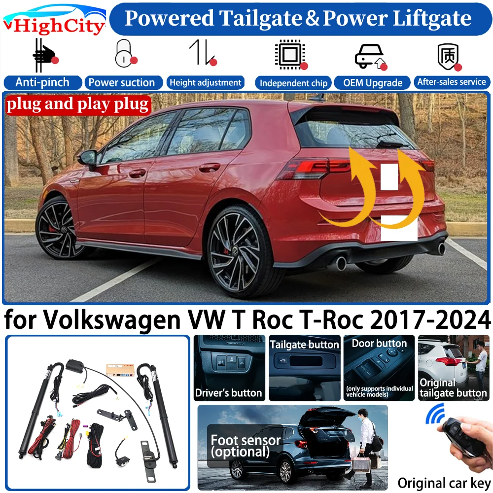 for Volkswagen VW T Roc T-Roc 2017-2024 Automatic Smart Powered Tailgate Power Liftgate System Intelligent Strut Trunk Lift Kit