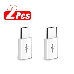 2PCS Micro USB to Type-C USB Charging Cable Adapter Convertor for Huawei P9 P10 P20 P30 Redmi Note 10 Samsung S8 S9 S10 S20 S21