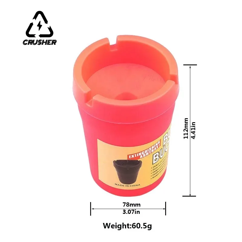 CRUSHER Portable Car Plastic Ashtray Home Impact Resistant Type Candy Color Smoke Ash Tray Cigarette Cute Smoking Accessories