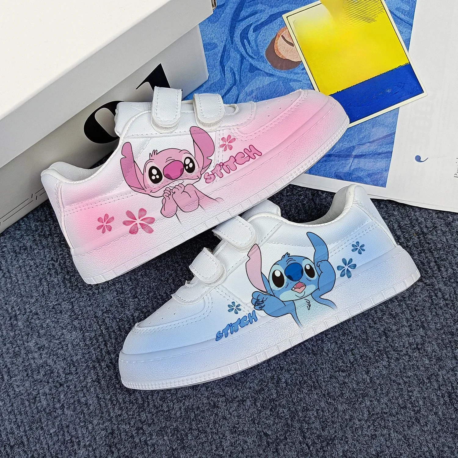 Disney kids cartoon Stitch princess cute Casual shoes non-slip soft bottom sports shoes for child gift