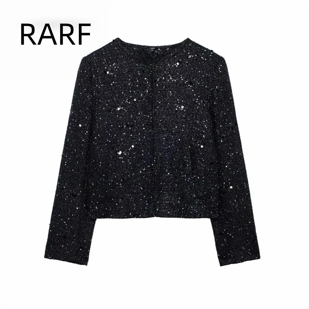 

Autumn and Winter New Product Bead Decoration Texture Round Neck Small Fragrant Style Button Decoration Long Sleeve Suit Coat