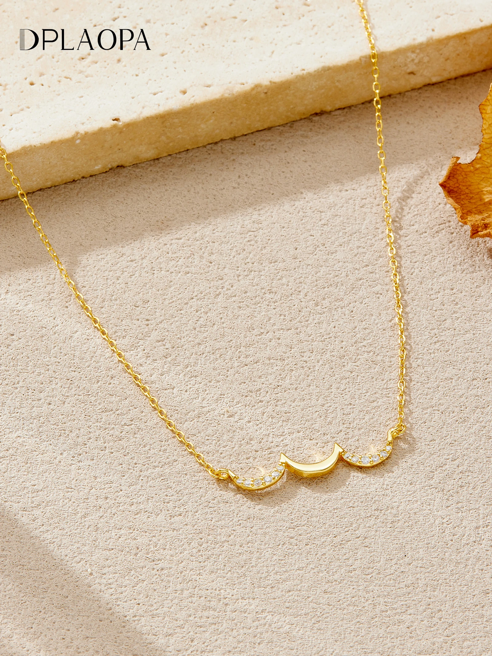 

DPLAOPA 925 Sterling Silver Minimalist Moon Crescent Necklaces Long Chain 2025 Luxury Wedding Jewelry for Women's Daily Wear