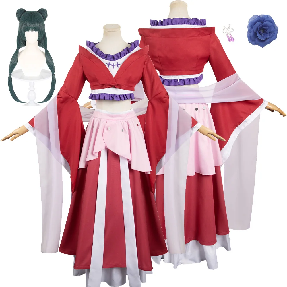 

Maomao Jinshi парик, платье, серьги, косплей, кимоно, аниме фармацевтика, косплей, костюм дневников, Женский костюм на Хэллоуин, карнавал, женский костюм
