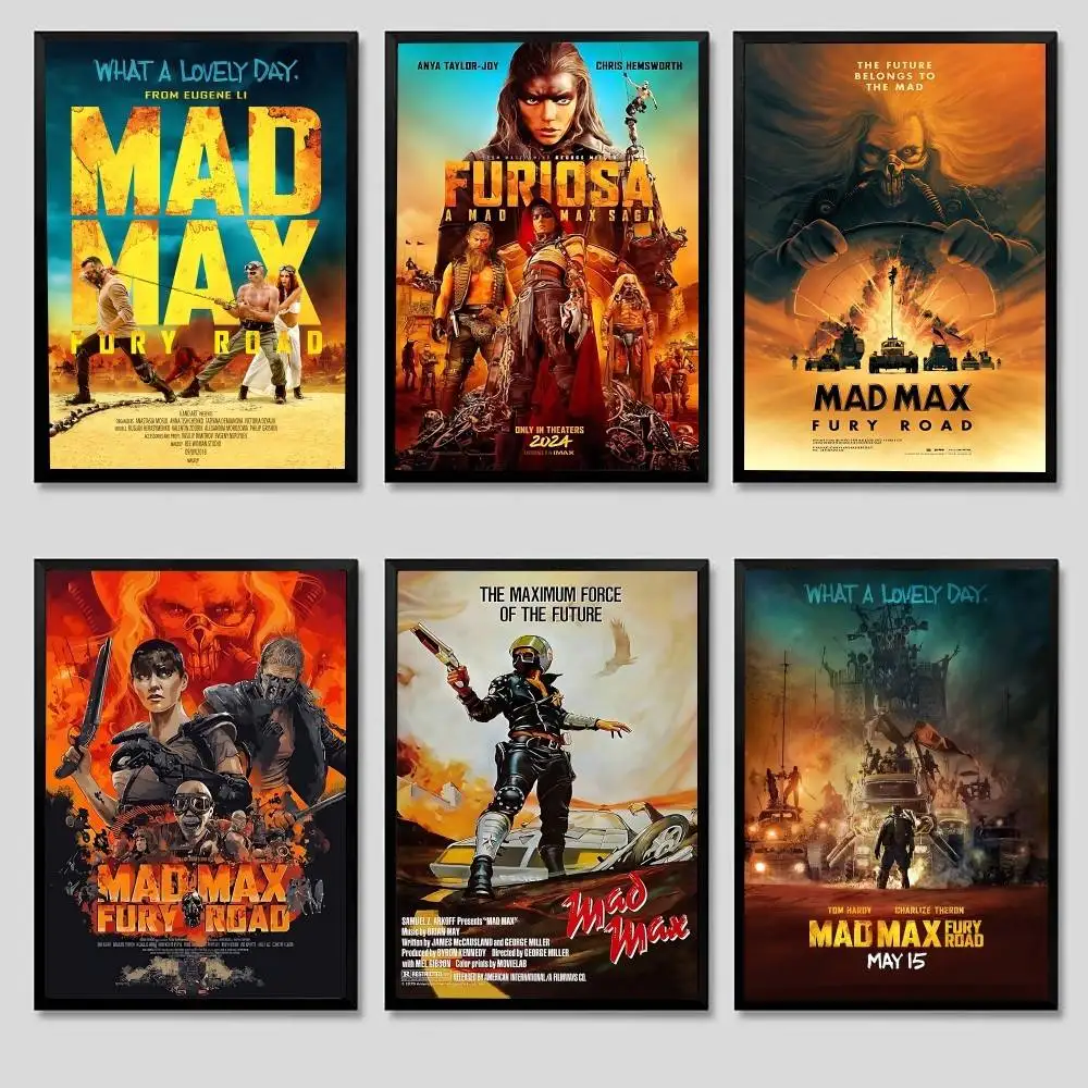 Póster de la serie de películas Retro Mad Max, papel Kraft para Bar y Club, carteles Vintage, pintura artística de pared, pegatinas de estudio para dormitorio