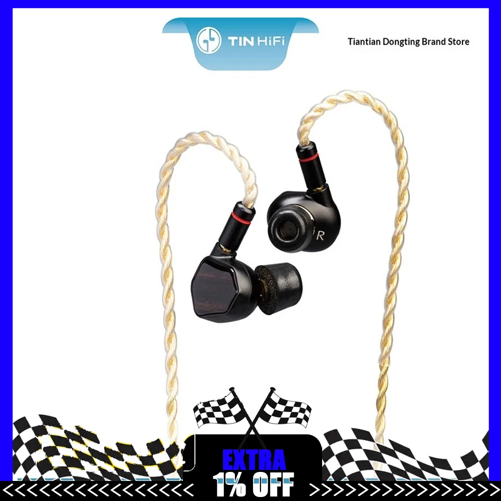 TINHIFI T7 Wired HiFi In-Ear Earphones 10mm Dynamic Driver 3.5mm 4.4mm Detachable Cable For Gifts