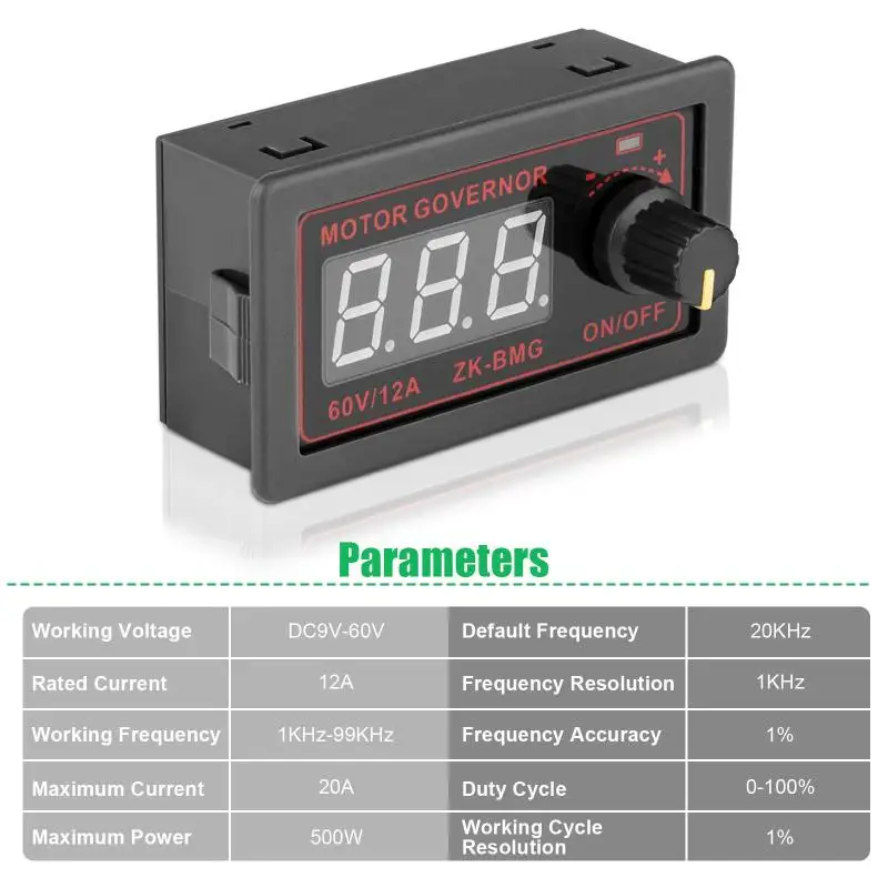 ZK-BMG DC Motor Governor Adjustable Speed Encoder Digital Display Duty Cycle Maximum Frequency