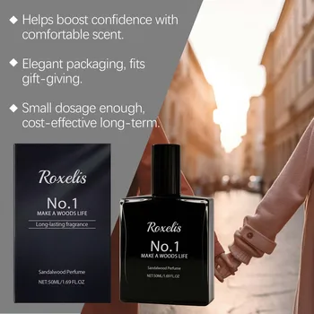 Roxelis 50ml Sandalwood Senya Fragrance for Couples Niche Wood Fragrance Fresh with Fragrance Dating Charm Elegant Fragrance 6