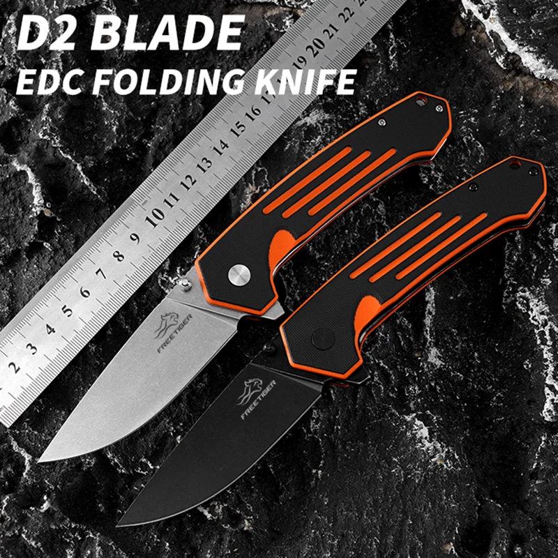 

FREETIGER EDC Folding Knife D2 Steel Survival Multitool for Hunting Camping & Utility Pocket Knife Box Cutter & EDC Gadgets