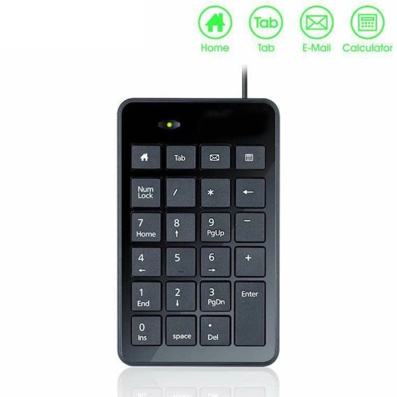 Corded Number Pad Numeric Keypad 23 Keys USB Numpad Portable Financial Accounting Keyboard for Laptop/Computer/Notebook