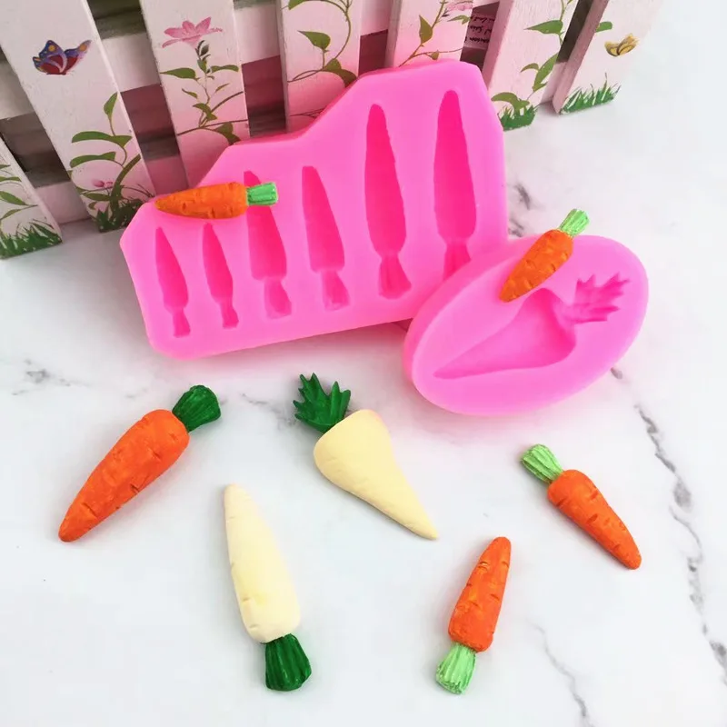 

Six Carrot Shaped Silicone Mold Fondant Chocolate Cake Decorative Clay DIY Mold Fondant Cake Moldes Silicona Para Manualidades
