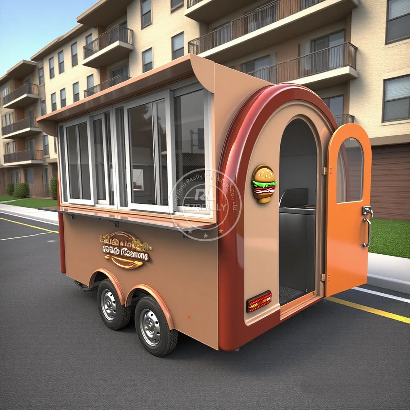 

Customizable Mobile BBQ Food Truck Kiosk Ice Cream Taco Cart Sweet Corn Shop Fast Food Trailer off road camper trailers for Sale