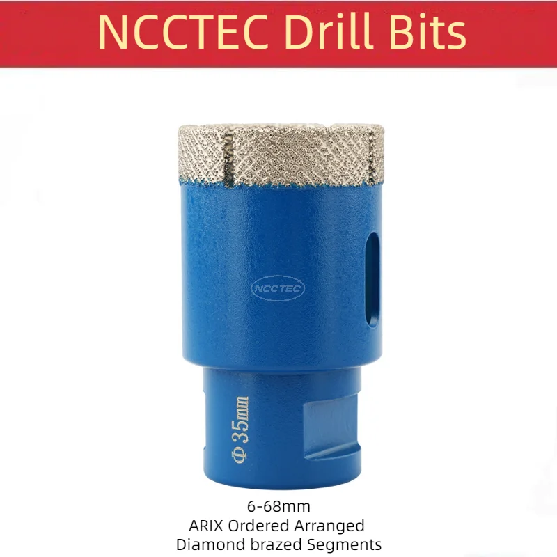 0.24'' - 2.67'' inches ARIX Ordered Arranged Diamond Brazed Dry Wet Core Drill Bits | 6-68mm Granite Hole Saw Cutter Opener M14