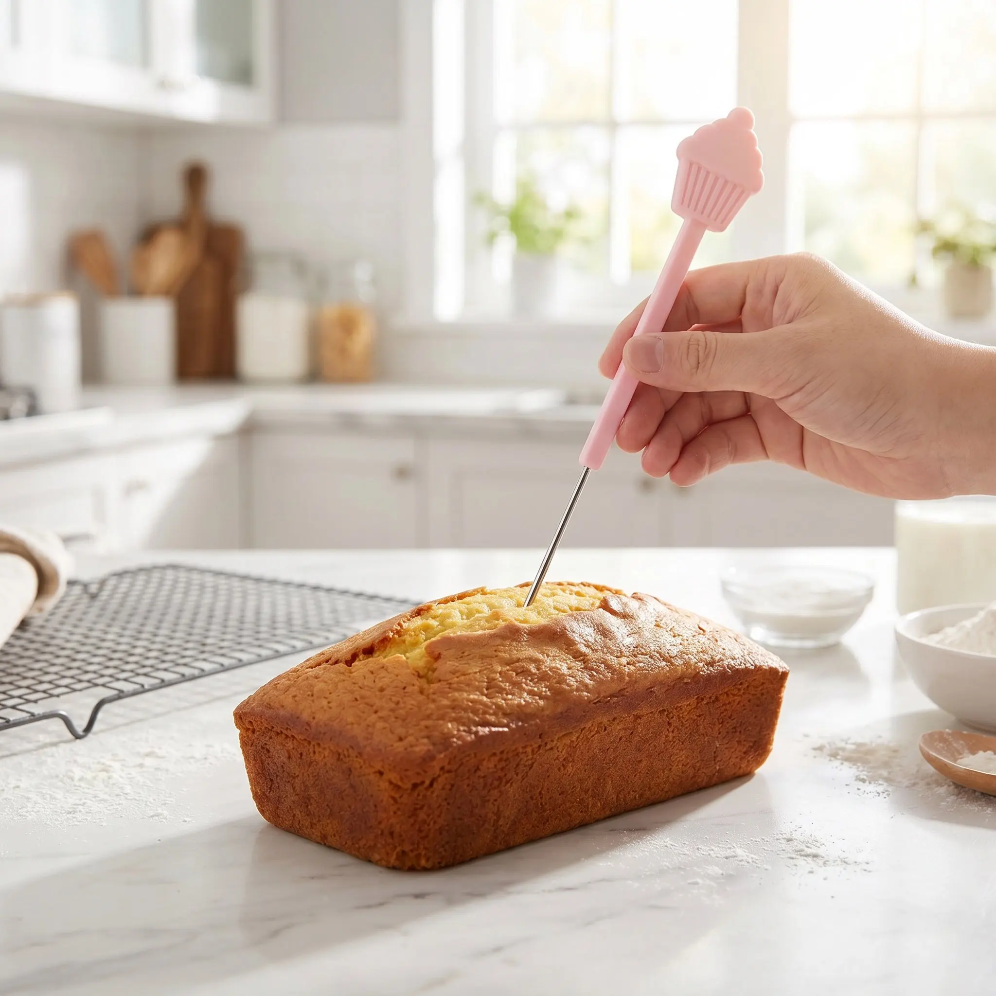 5Pcs Cake Doneness Tester Stainless Steel Foldable Baking Probe Stick Dishwasher Safe Cake Baking Supplies Bread Muffin Pastry