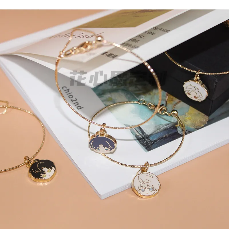 게임 사랑과 Deepspace 아크릴 키 체인 피규어 Xavier Zayne Rafayel Sylus Q 버전 만화 금속 목걸이 팔찌 장식 선물