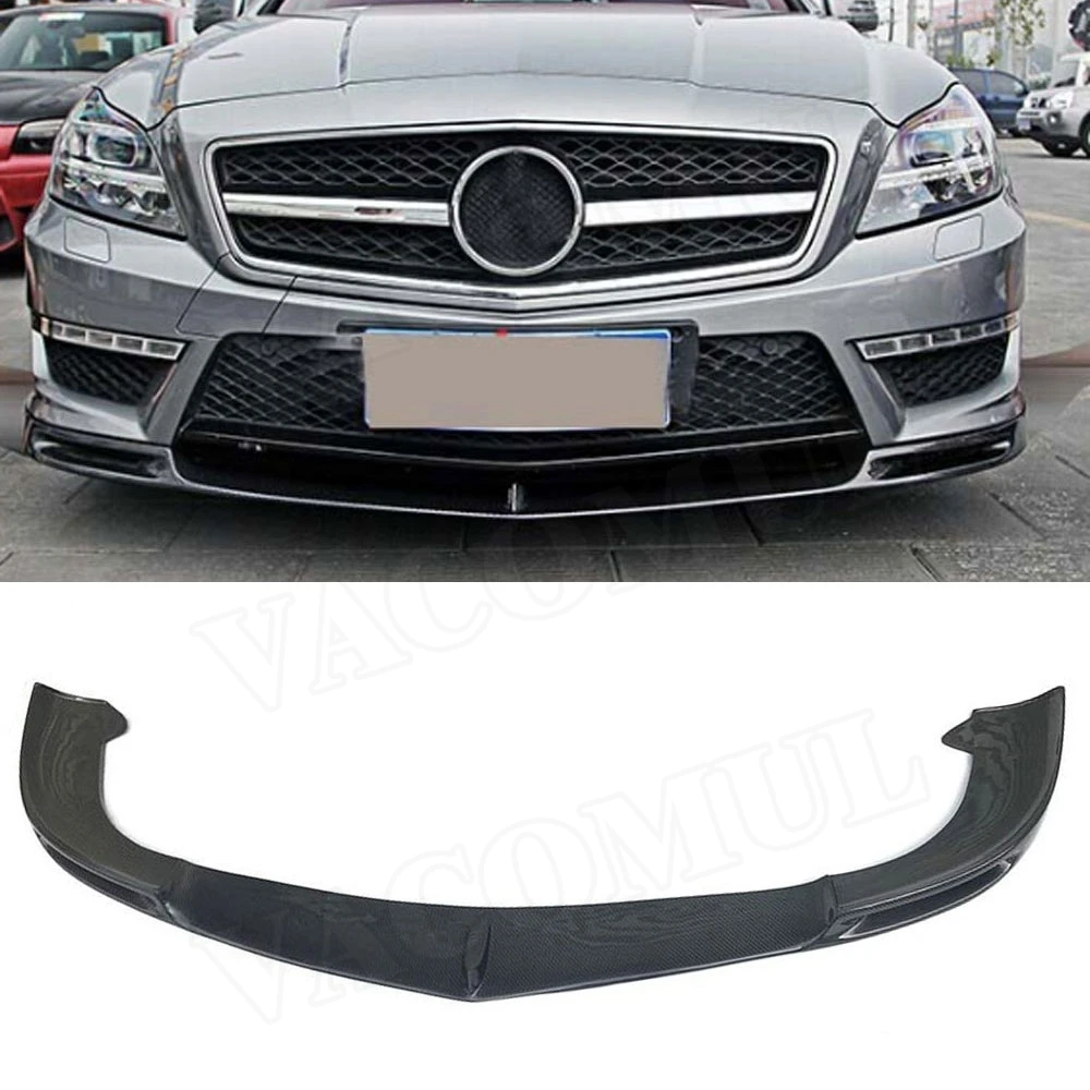 VACOMUL Carbon Fiber Front Lip Spoiler For Mercedez Benz CLS Class W218 CLS63 AMG 2012-2015 V Style Car Bumper Chin Guard FRP