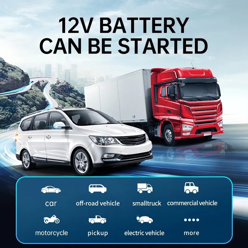 Cross-border Car Emergency Jump Starter with 12V Wireless Charging, Air Inflation, and Rescue All-in-One Device