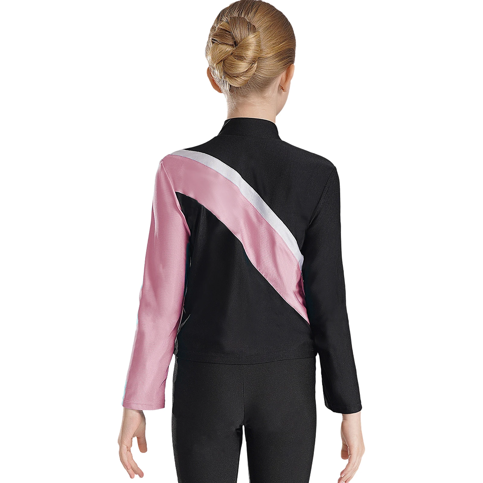 Jaqueta de Patinação Artística para Meninas, Ginástica Artística Infantil, Competição De Treinamento, Jaquetas Com Zíper, Tops De Patinação No Gelo