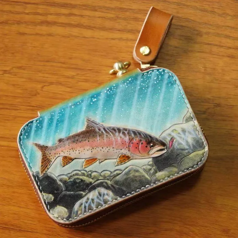 Luya Stream Handmade Leather Mino Sequins Hard Bait Portable Micro Bait Pack