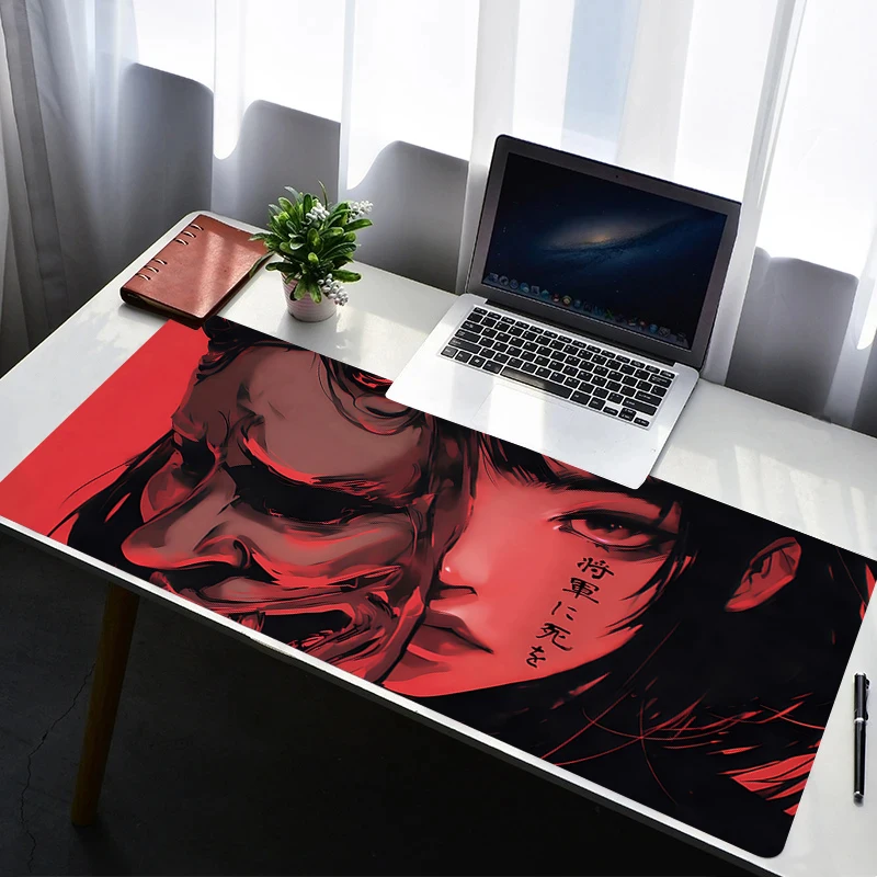 Mouse Pad PC Non Slip Rubber Mousepad Laptop Gamer Cabinet HD Keyboard Pad Office Computer Gaming Desk Devil Oni Mask Mouse Mat