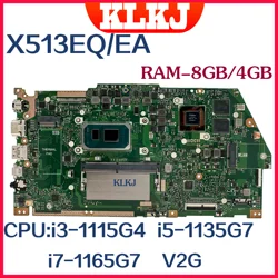 Dinzi X513EA X513EP Laptop Motherboard For ASUS VivoBook R513E K513E F513E A513E X513EQ Mainboard i3/i5/i7-11th Gen 4GB/8GB-RAM