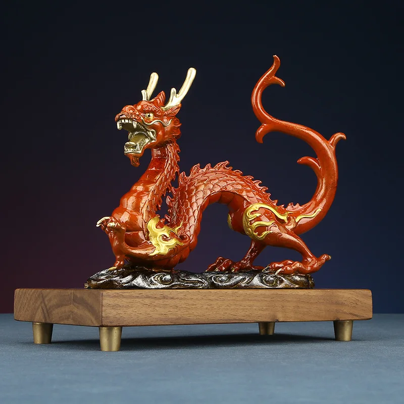 Colorful Brass Dragon Engraved World China Xianglong Home Office And Home Decoration Opening Gift