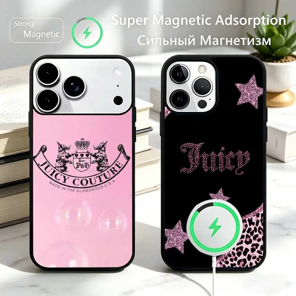 

J-Juicy C-Couture-E Phone Case For iPhone17,16,15,14,13,12,11 Plus,Pro Magnetic with Magsafe Wireless Charging