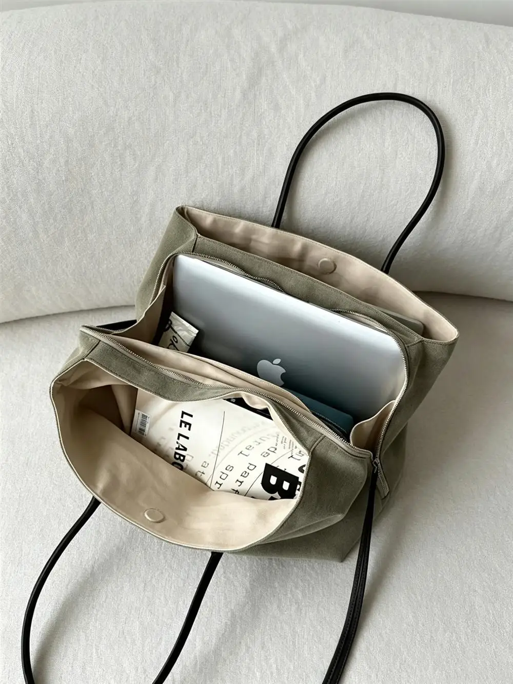 Bolso tote retro de lona gruesa para mujer, de gran capacidad, bandolera, impermeable, de mano
