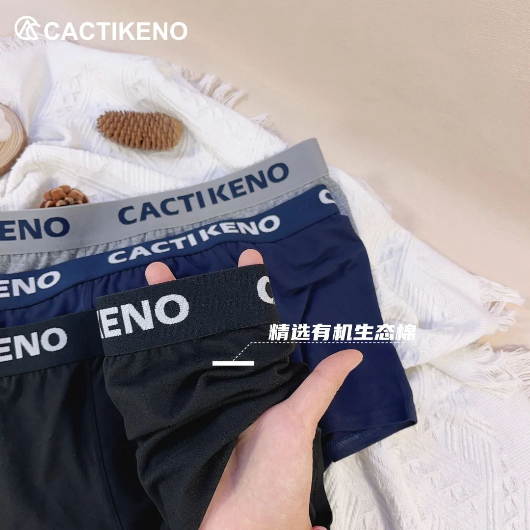 Three pairs of men's pure cotton breathable mid waist flat angle pants new comfortable plus size