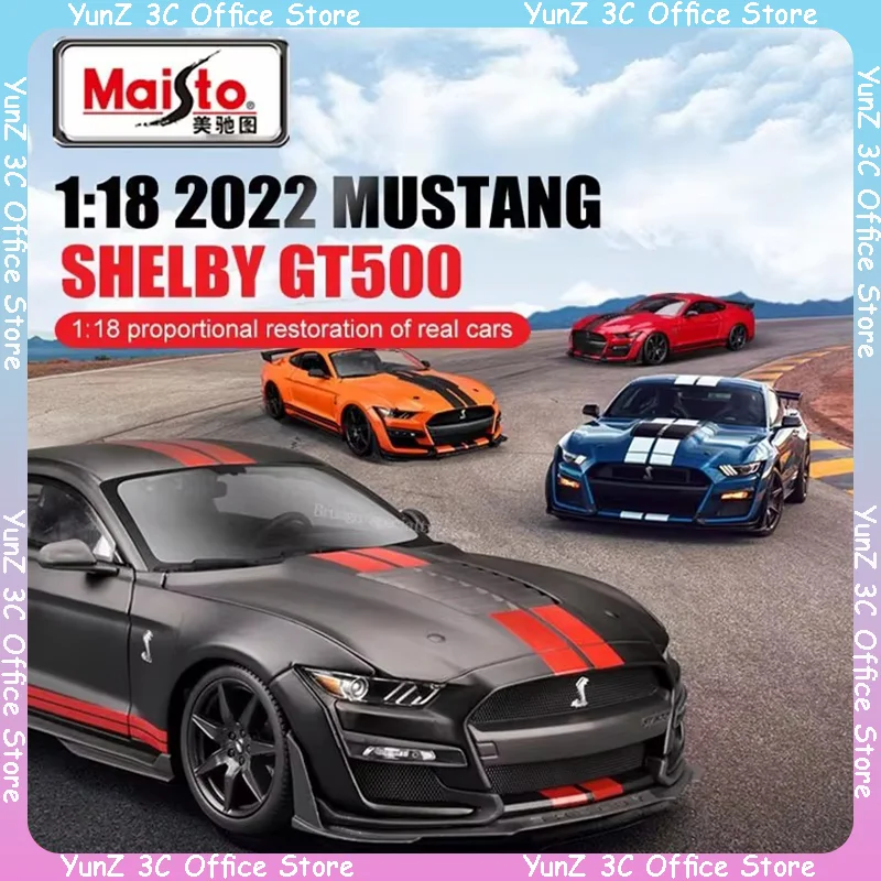 Maisto 1:18 Mustang Shelby Cobra Sports Car Gt500 Black Die Cast Alloy Car Model Desktop Decoration Toy Gift