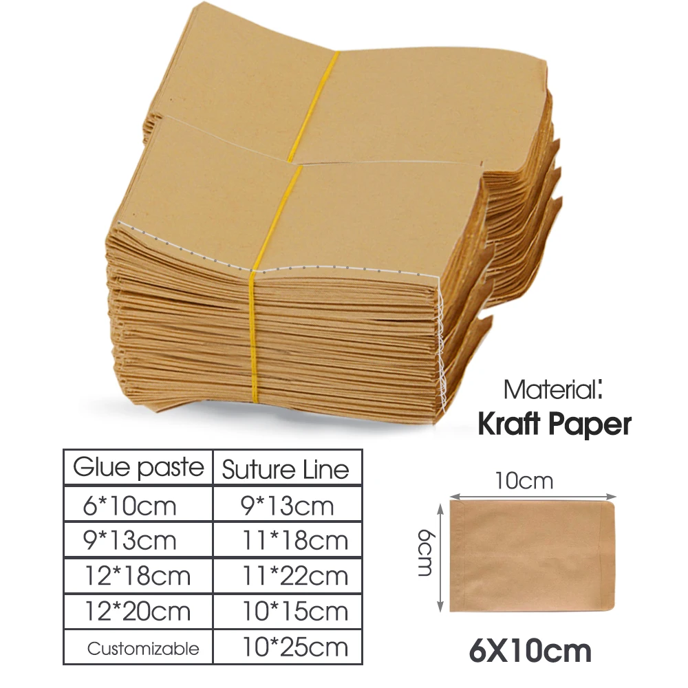 50PCS Kraft Paper Bags Garden Agriculture Seed Protection Pouch Home Mini Envelope Packets Gift Candy Bag for Storage Packaging