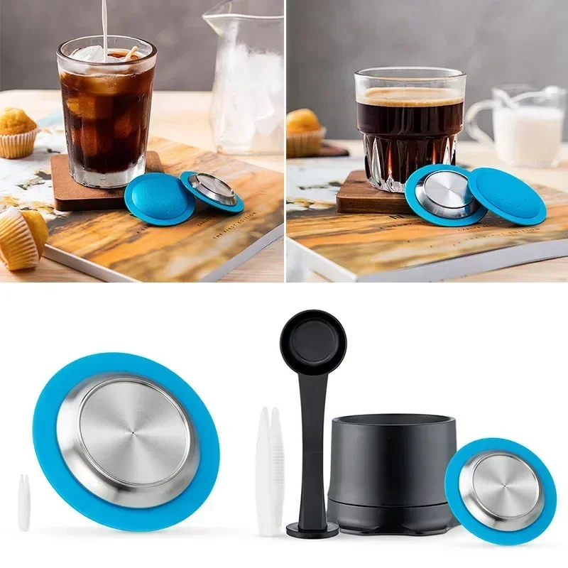 Reusable Coffee Capsule Pod Fit For Zenius Pro Coffee Machines  Tweezers Dosing Funnel Spoon Eco Cafe