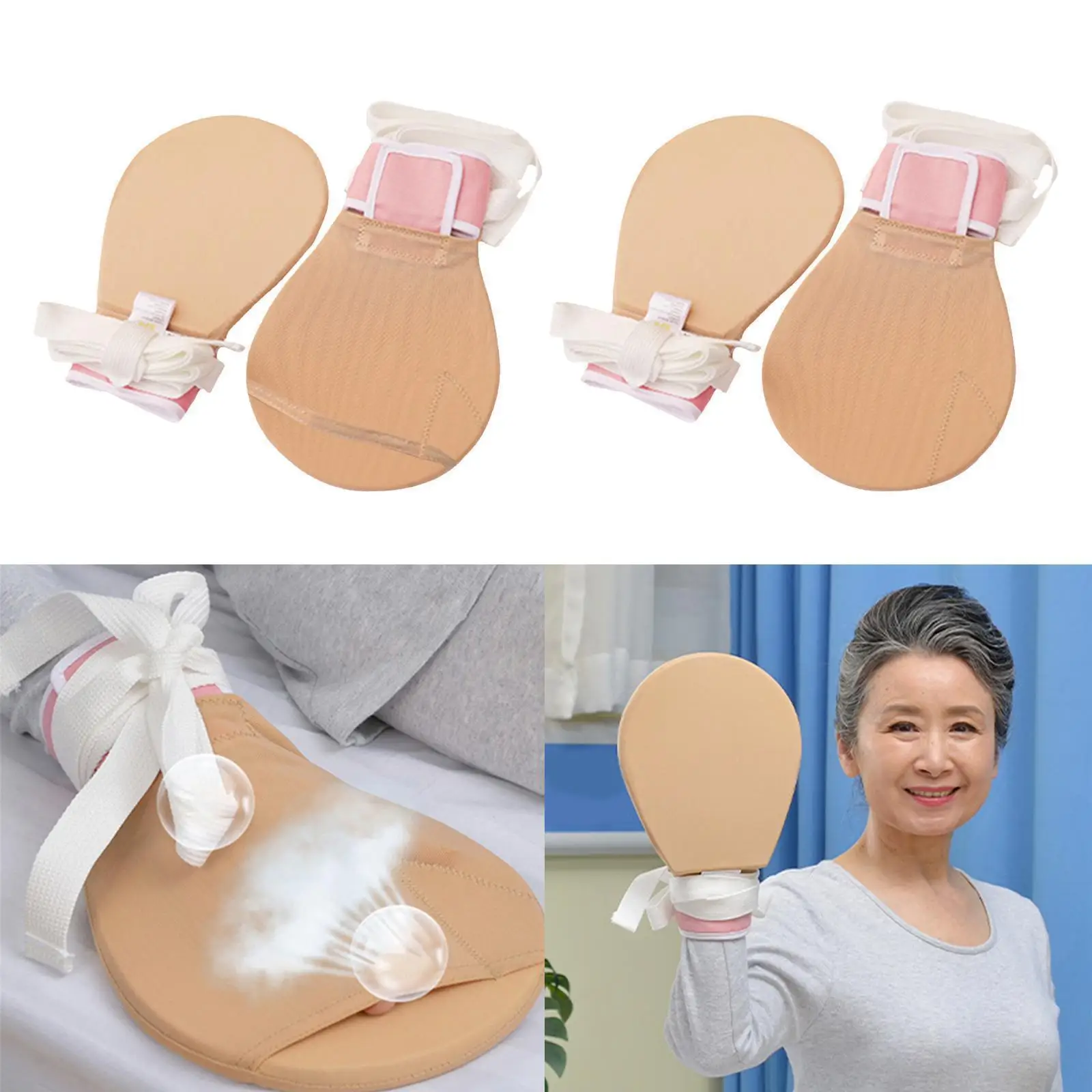 Both Hands Restraint Mitts Anti-Extrusion Anti Scratch Padded Bedridden Elderly Mechanical Restraints In Mental Health