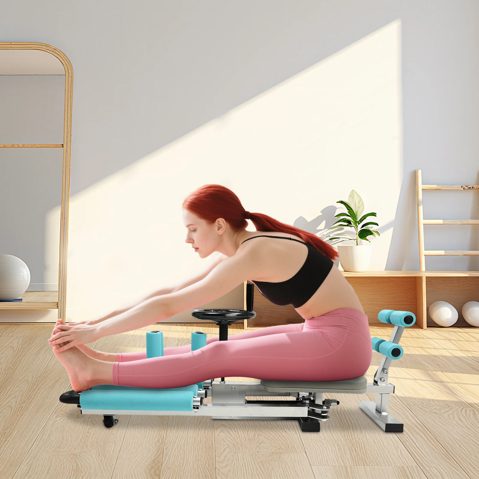 Leg Stretcher, Stretching Trainer, Adjustable Split Machine 0-210° Heavy Duty Steel Space Saver High Load for Yoga Ballet Gymnastics Home Use