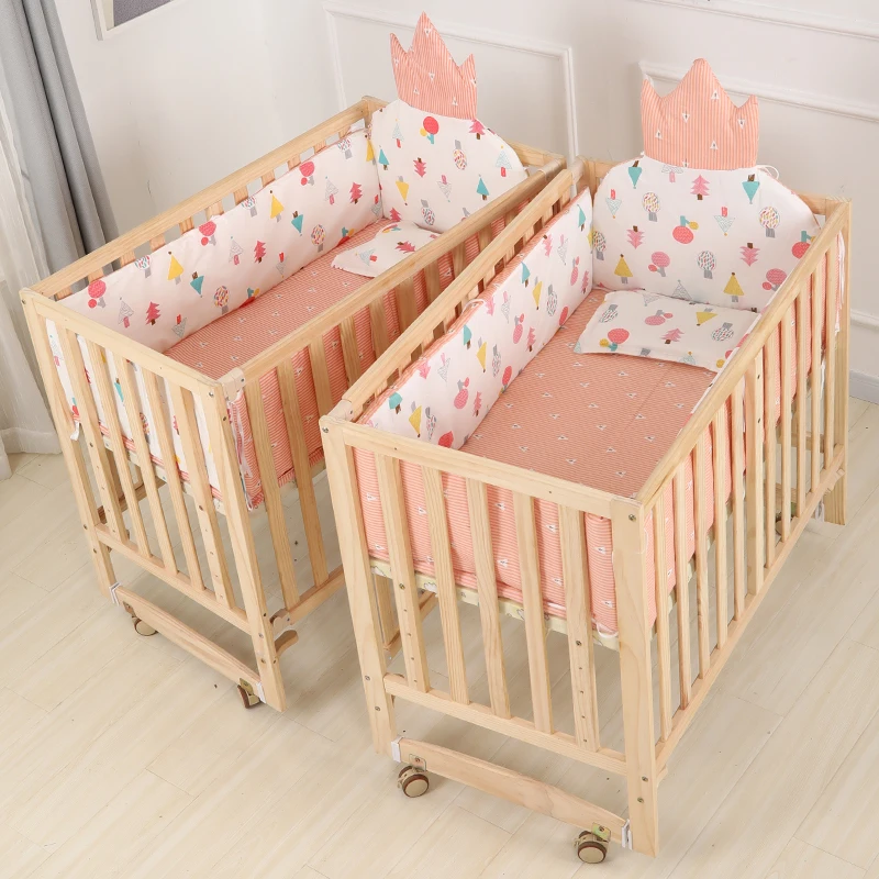 

Multi-functional Separate Twins Crib Splicing Big Bed, Newborn BB Cradle, Double Children Cot