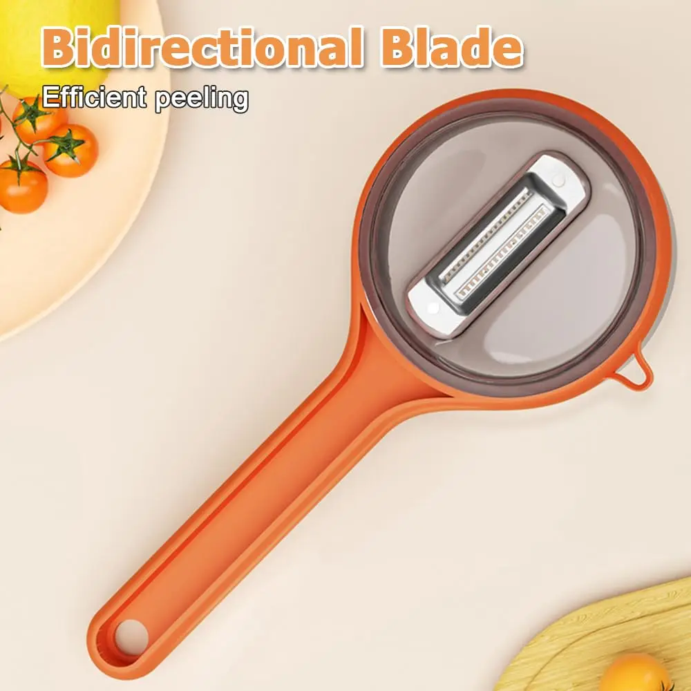 Peeling Knife with Storage Box, Double Sided Vegetable Fruit Peeler Stainless Steel Blade Peeler for Fruits Vegetables