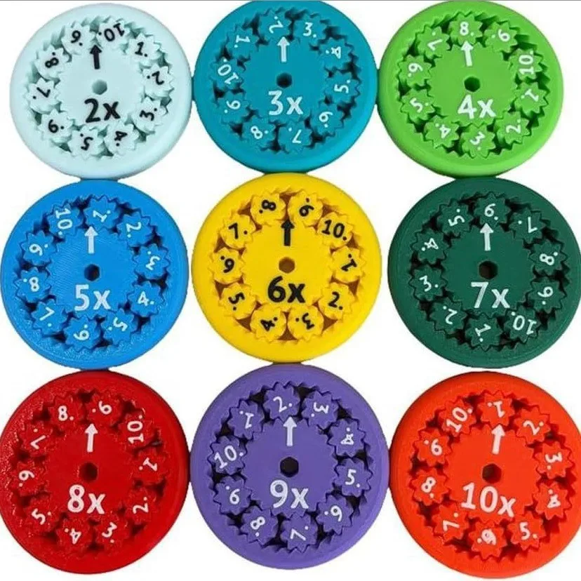 Spinner de descompresión matemática para niños, juego de 9 piezas, iluminación, juguetes educativos, regalo de cumpleaños para niños