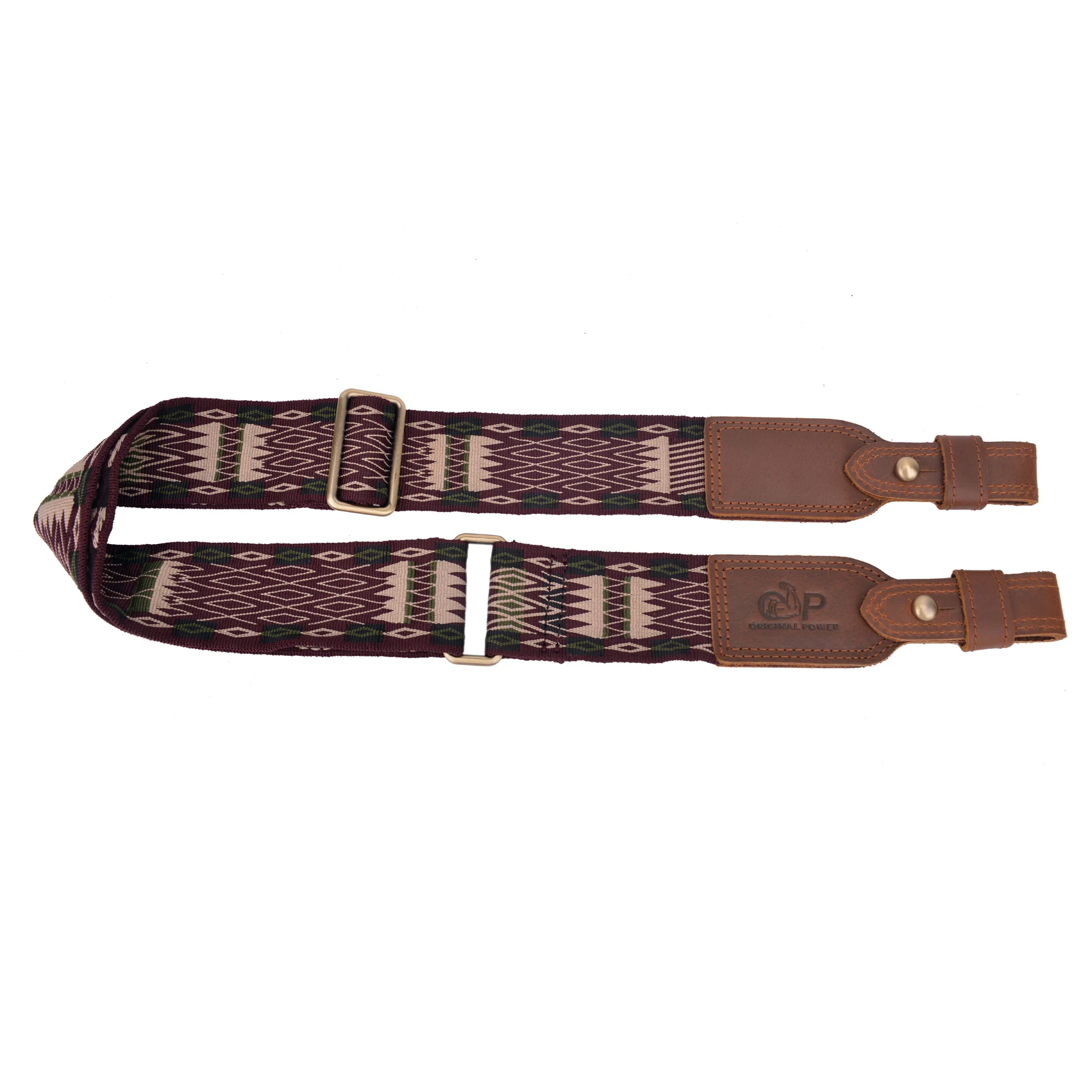 OP Durable Cotton Leather Rifle Sling Shotgun Shoulder Strap Old-Time Style Gun Carry Belt With Swivels