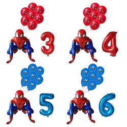 Globos de superhéroes para niños, película de aluminio de Spiderman, globos de números de Iron Man, decoración de fiesta de cumpleaños, juguete para niños