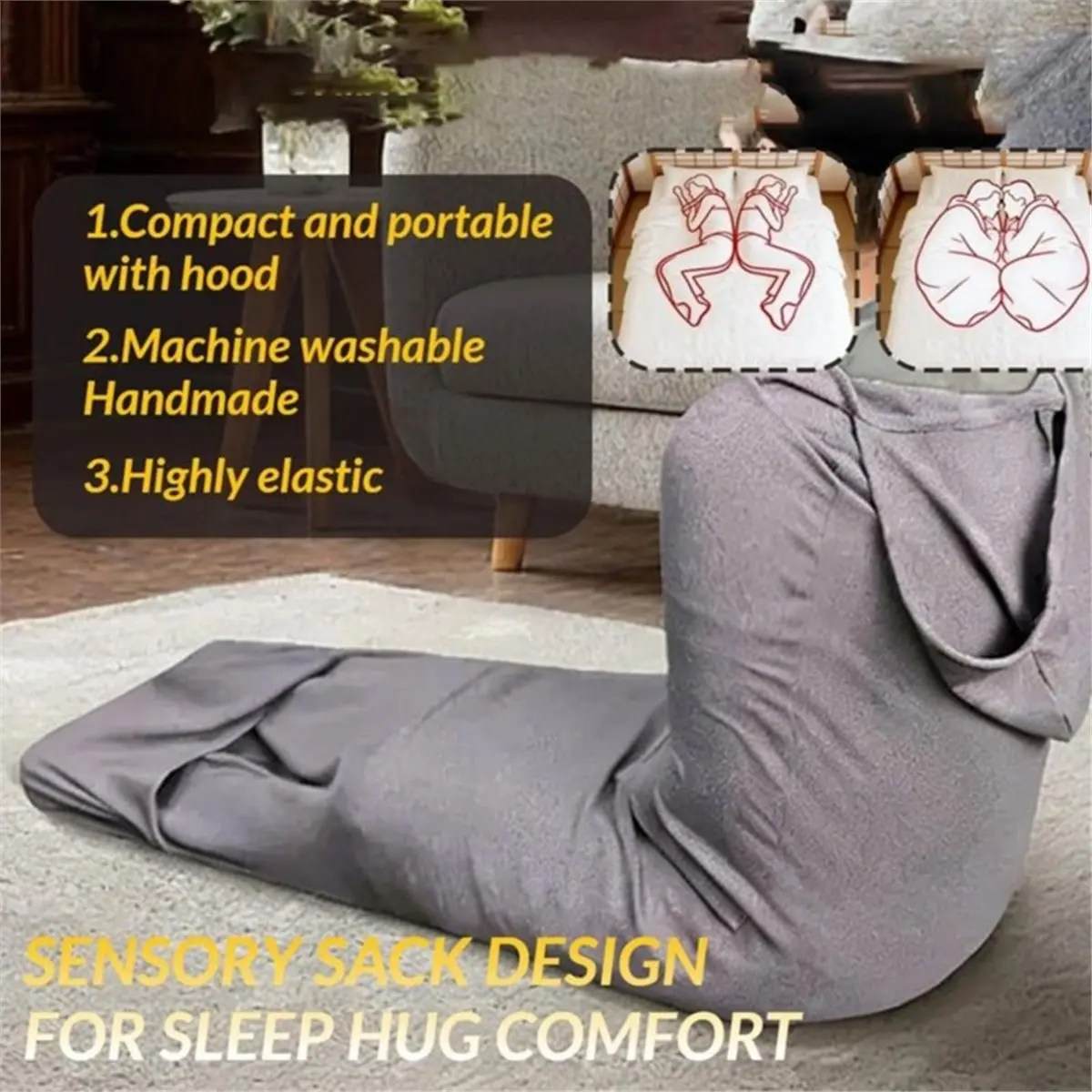 2026 Trend Wearable Sleep Pod Hug Blanket for Adults - Calming Hug Blanket Alternative for Anxiety & Stress Relief Deep Sleep M